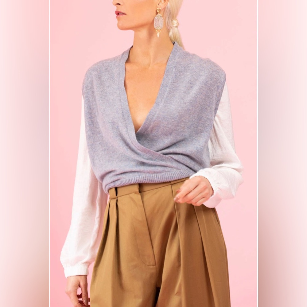 Brochu Walker Pho Was Layered Cashmere Sweater Nwot